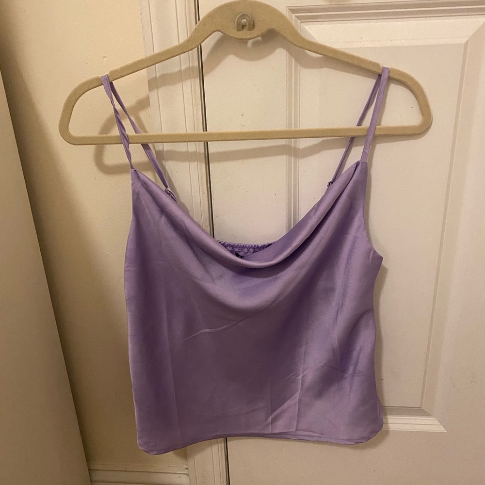 Lilac satin tank top